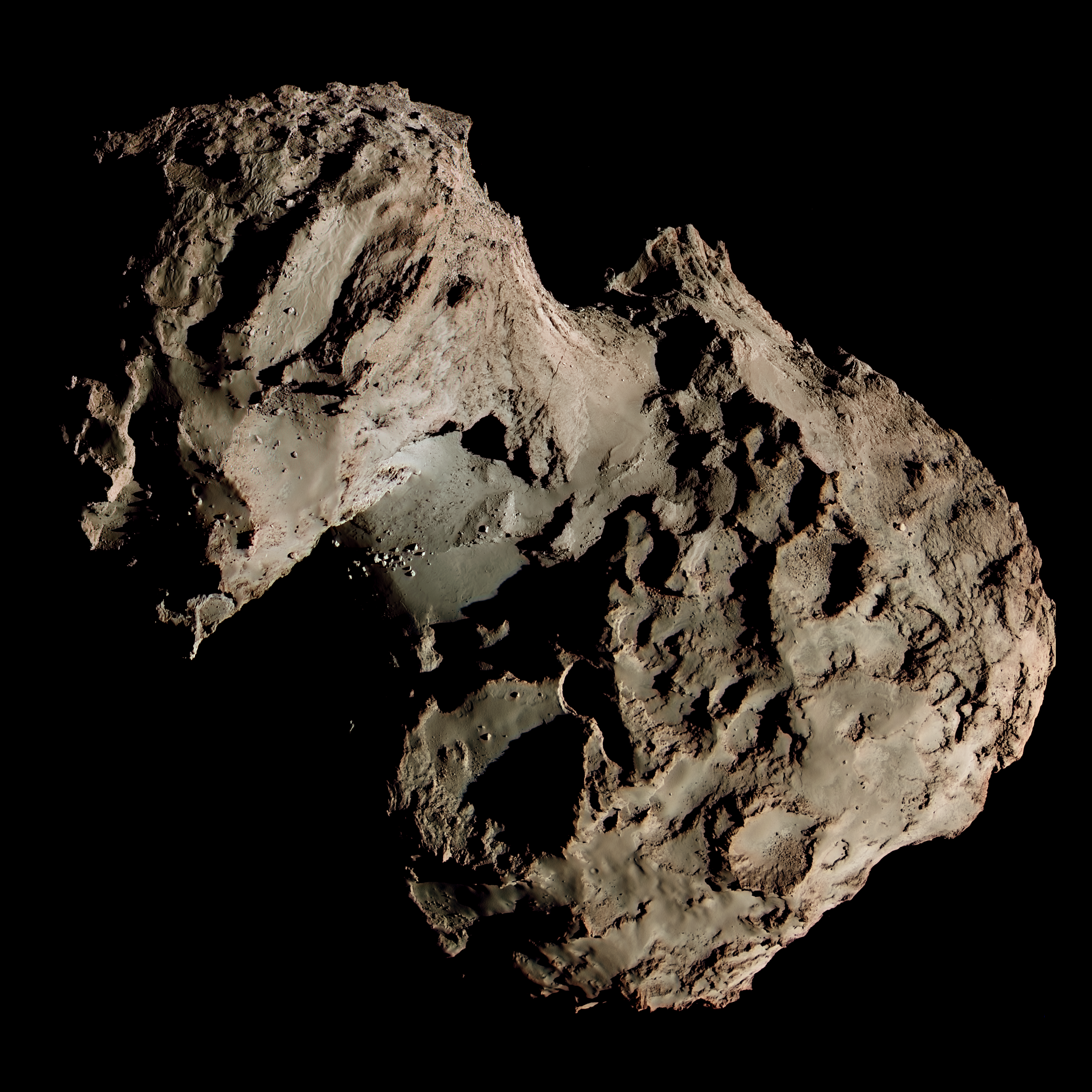 Approximate true color image of comet 67P taken by the Rosetta spacecraft's OSIRIS Narrow Angle C...