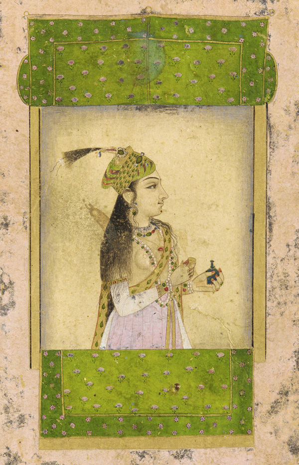 A noble lady, Mughal dynasty, India. 17th century. Color and gold on paper. Freer Gallery of Art ...