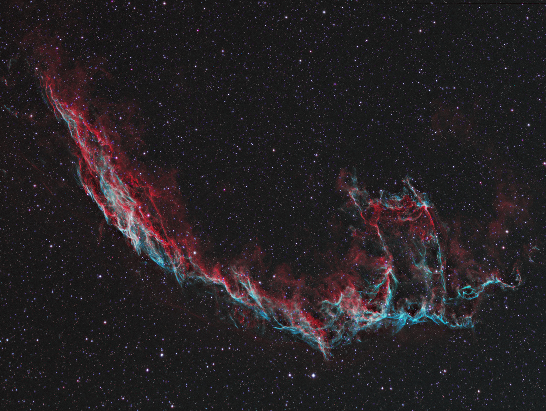 NGC6992/6995 - Bicolor Ha/OIII - Eastern Veil with amateur equipment