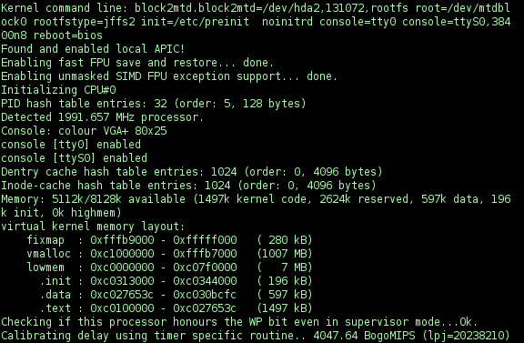 linux kernel booting under qemu (openwrt) + gnome-terminal