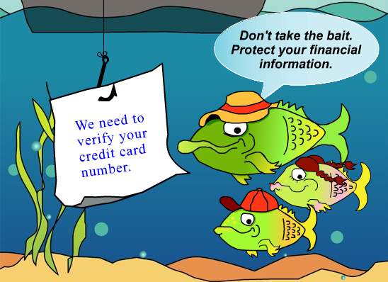 Frame of an animation by the Federal Trade Commission intended to educate citizens about phishing...