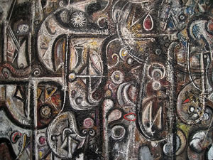 Richard Pousette-Dart’ın 1941-42 tarihli Symphony No. 1, The Transcendental yağlı boya çalışması, soyut dışavurumculuğun derinliğini yansıtan bir eserdir.