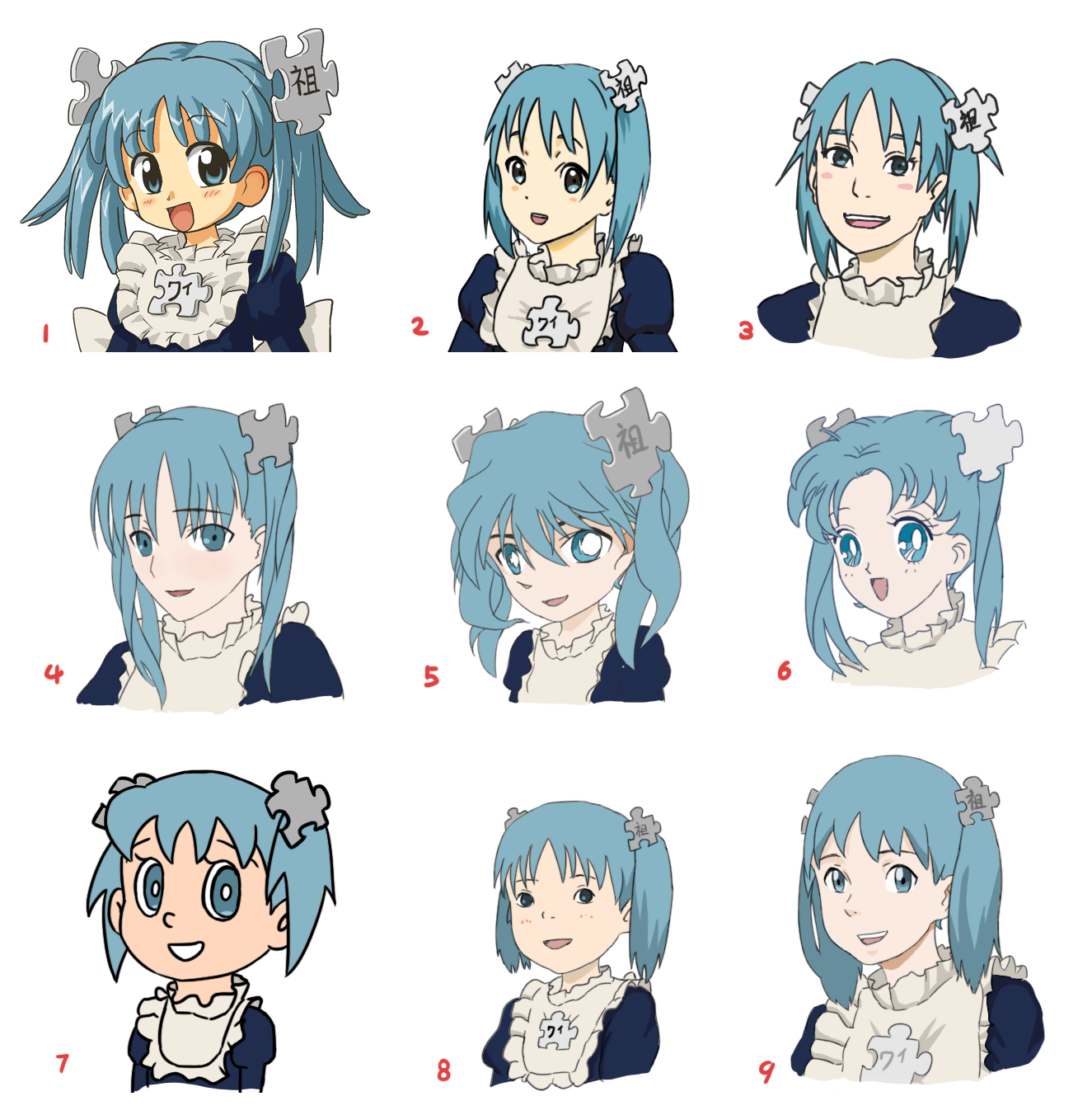 Wikipe-tan depicted in different Anime art styles.
Original Wikipe-tan by Kasuga (fetched from Fi...