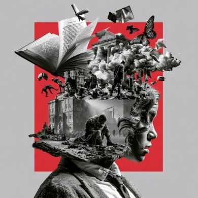 This shows a book and images in a head.