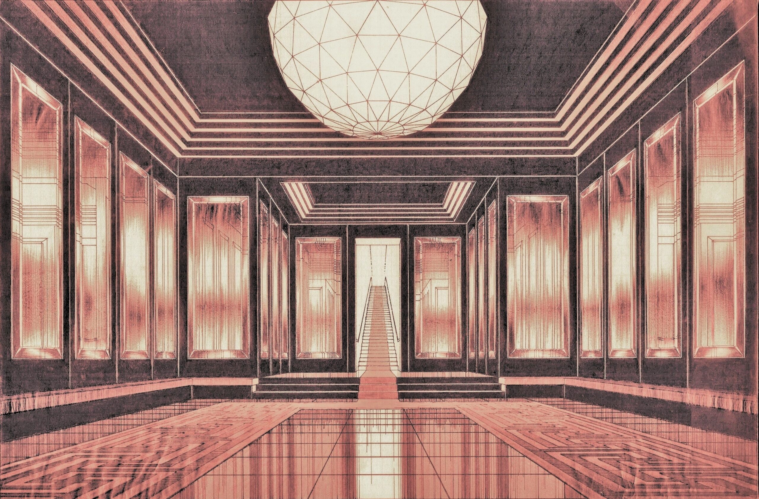 Arnaldo Dell'Ira (1903-1943) Sala d'aspetto per la casa di M.me B. (titolo originale), 1939. Prog...