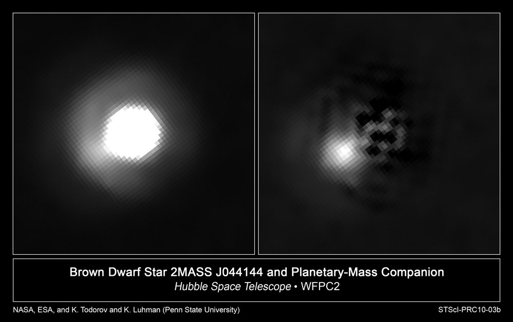 Brown dwarf 2M044144 and planet