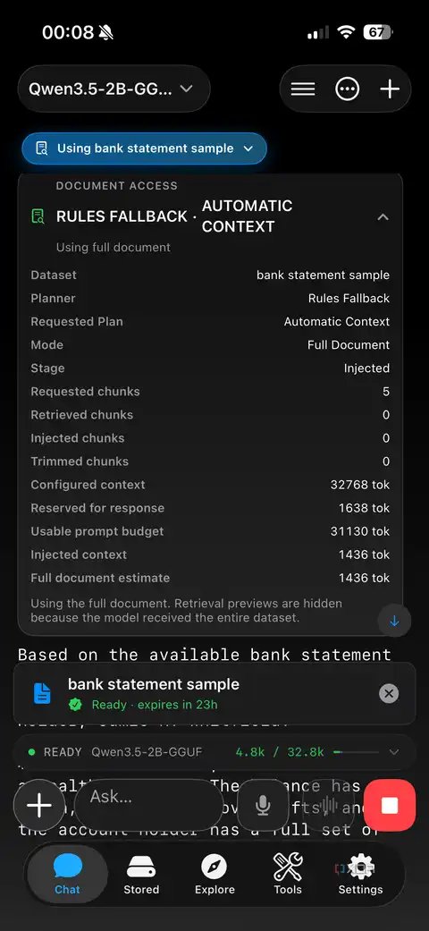 noema bank statement sample document access with 32k context and full document mode