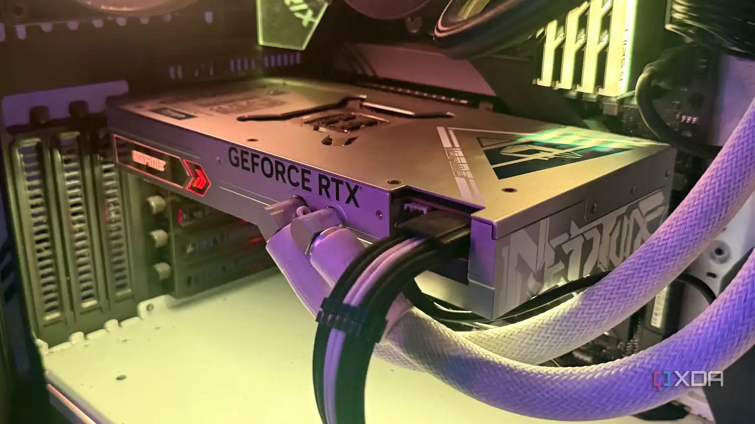 A liquid cooled RTX 4090 inside a case