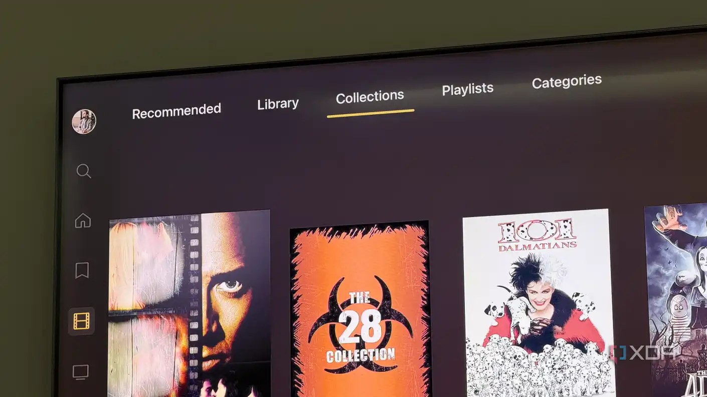 Plex collections option on the TV app