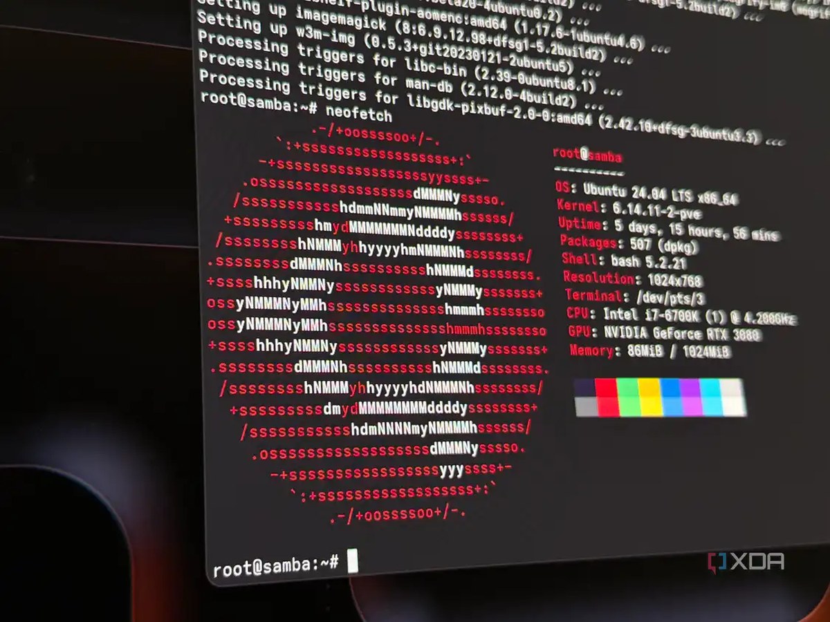 Neofetch ran inside of an ubuntu proxmox lxc