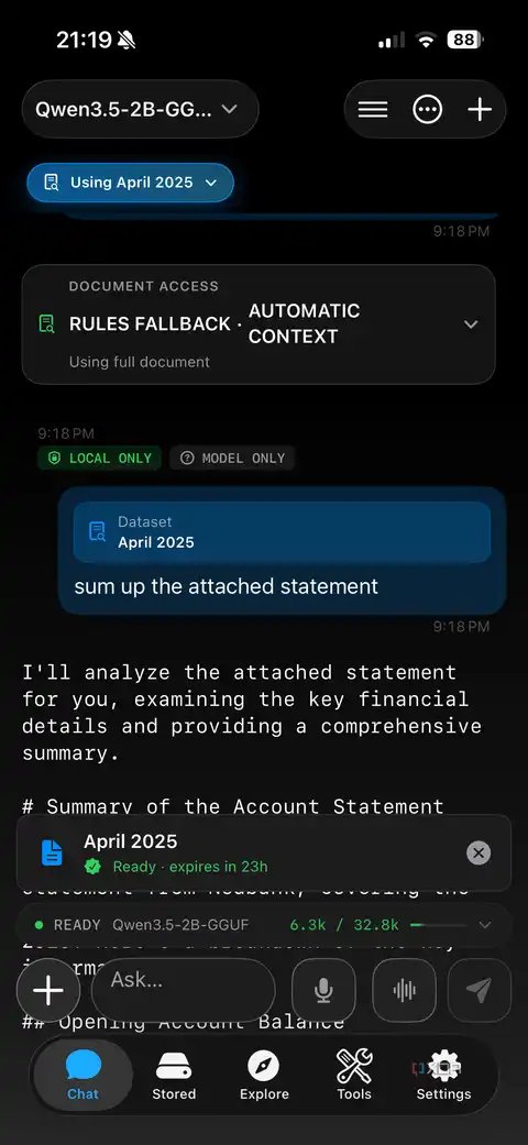 noema summing up account statement with document access rules fallback panel