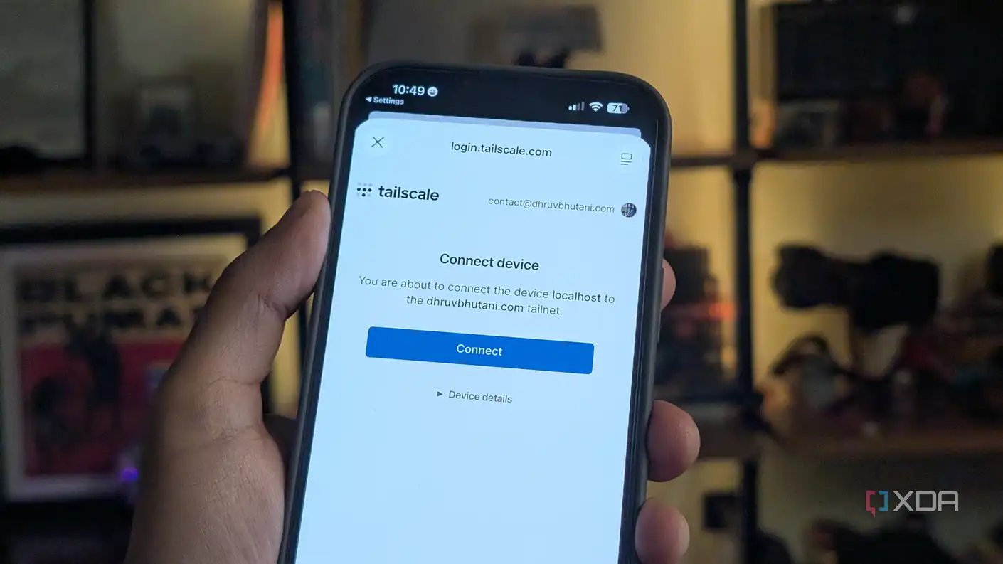 connecting to tailscale tailnet on a smartphone