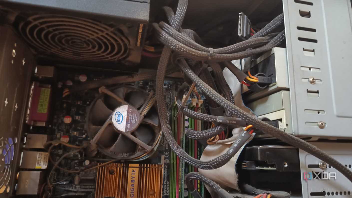 Image of PC case dirty interior