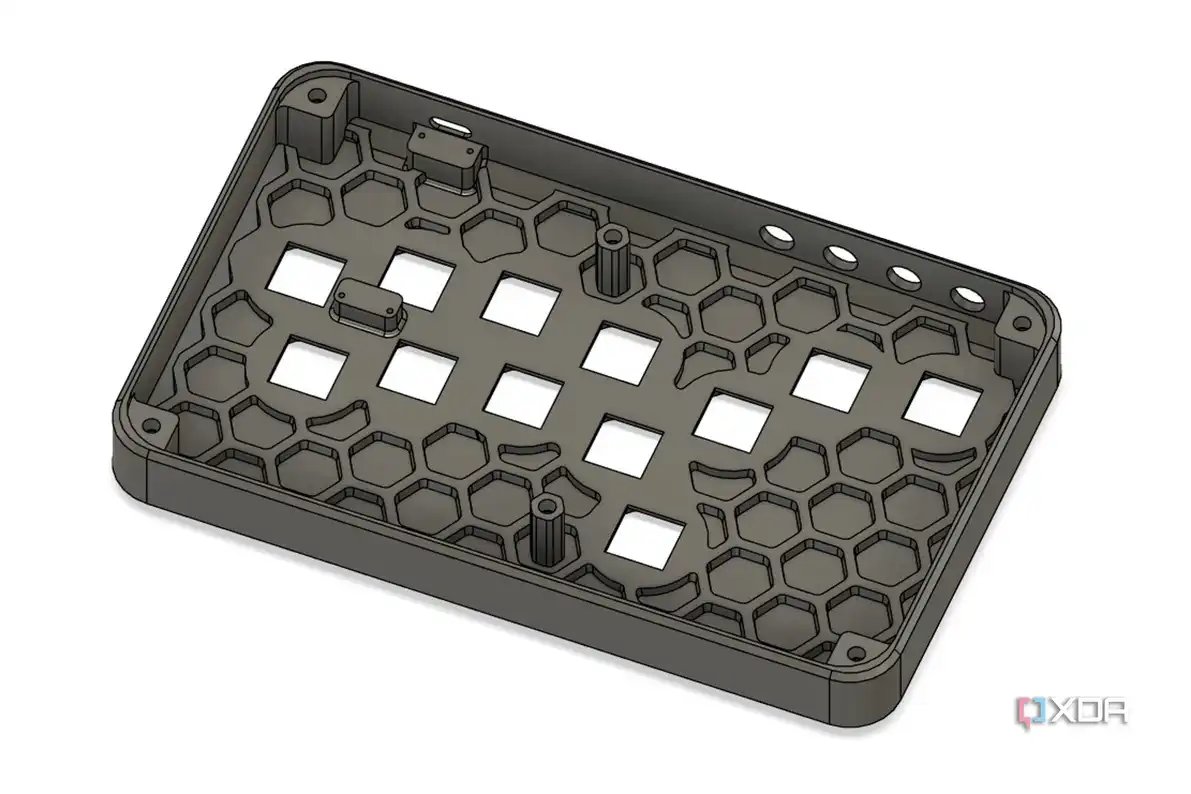 Honeycomb pattern inside fightstick shell