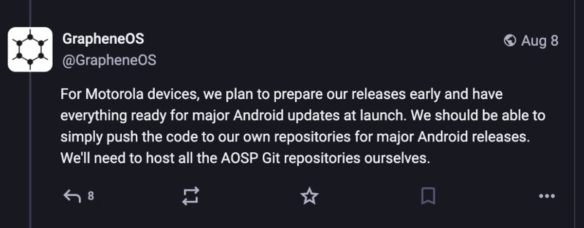 Graphene OS Motorola devices update
