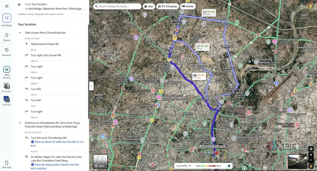 Google Maps live traffic