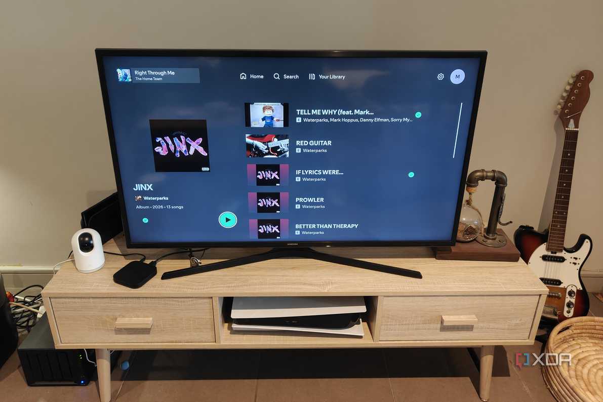 the spotify app on a tv
