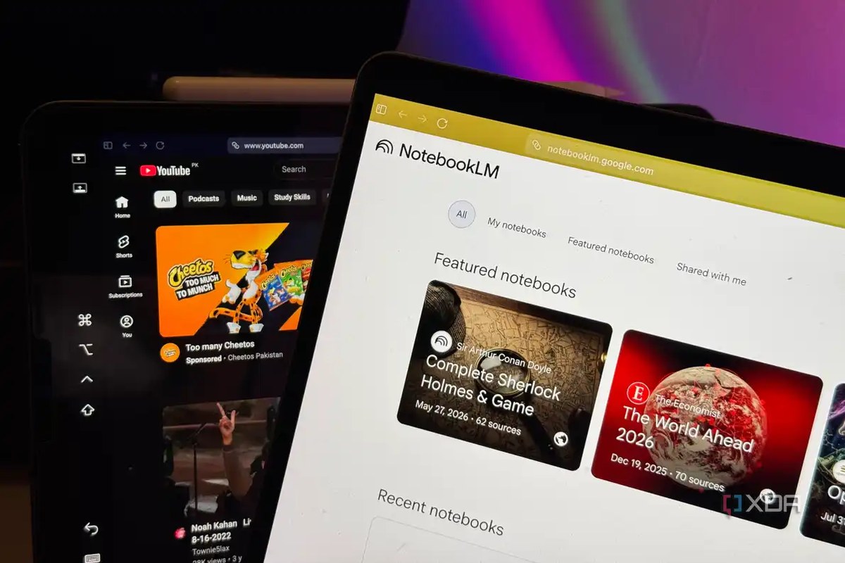 NotebookLM and Youtube on iPad