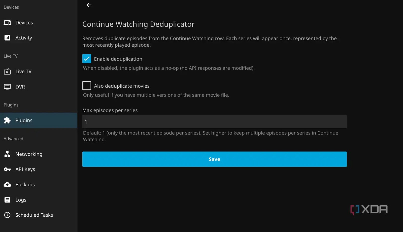 Continue watching deduplicator