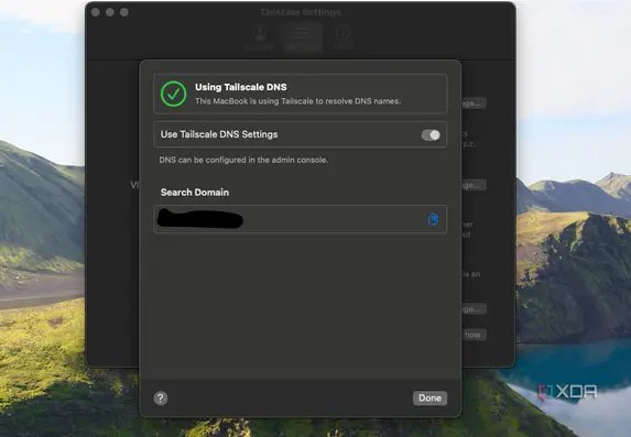 A screenshot of Tailscale settings.