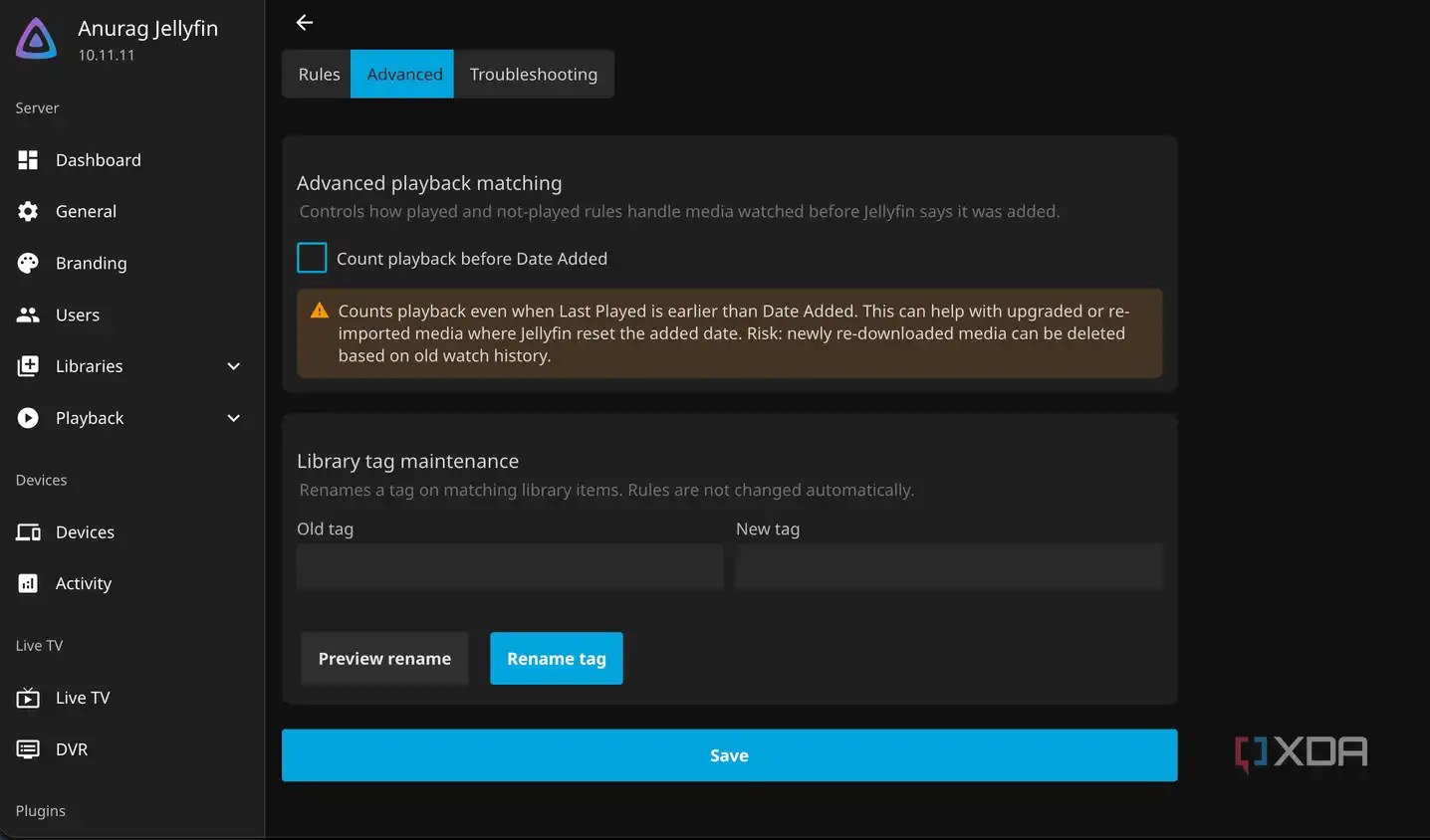 Media Cleaner Advanced Rules