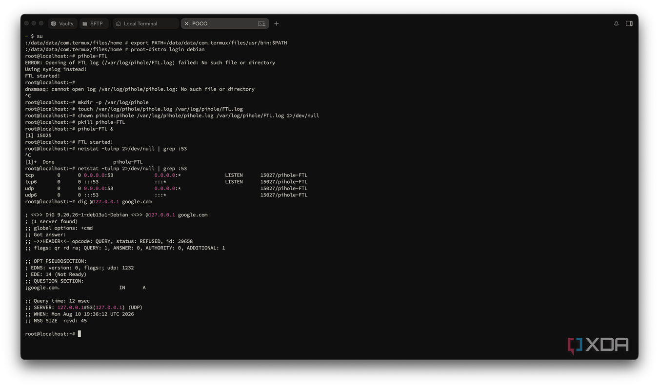 Port 53 successfully bound but DNS queries still refused