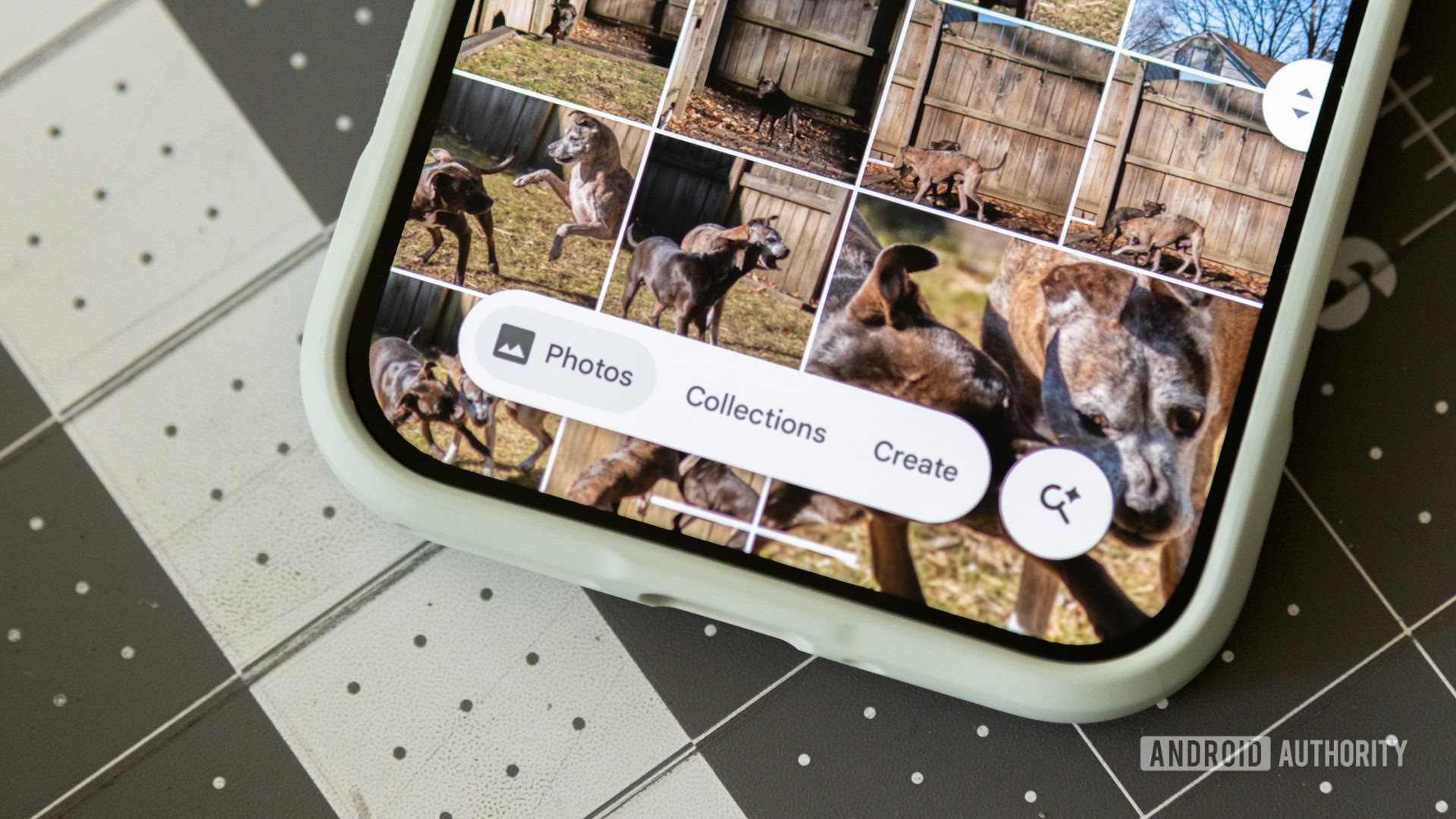 google photos floating bottom bar