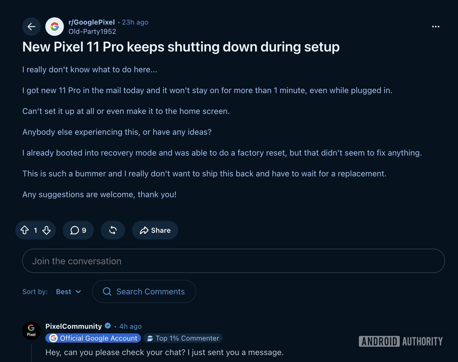 Pixel 11 Pro shut down error Reddit Pixel 11 Pro shut down error Reddit