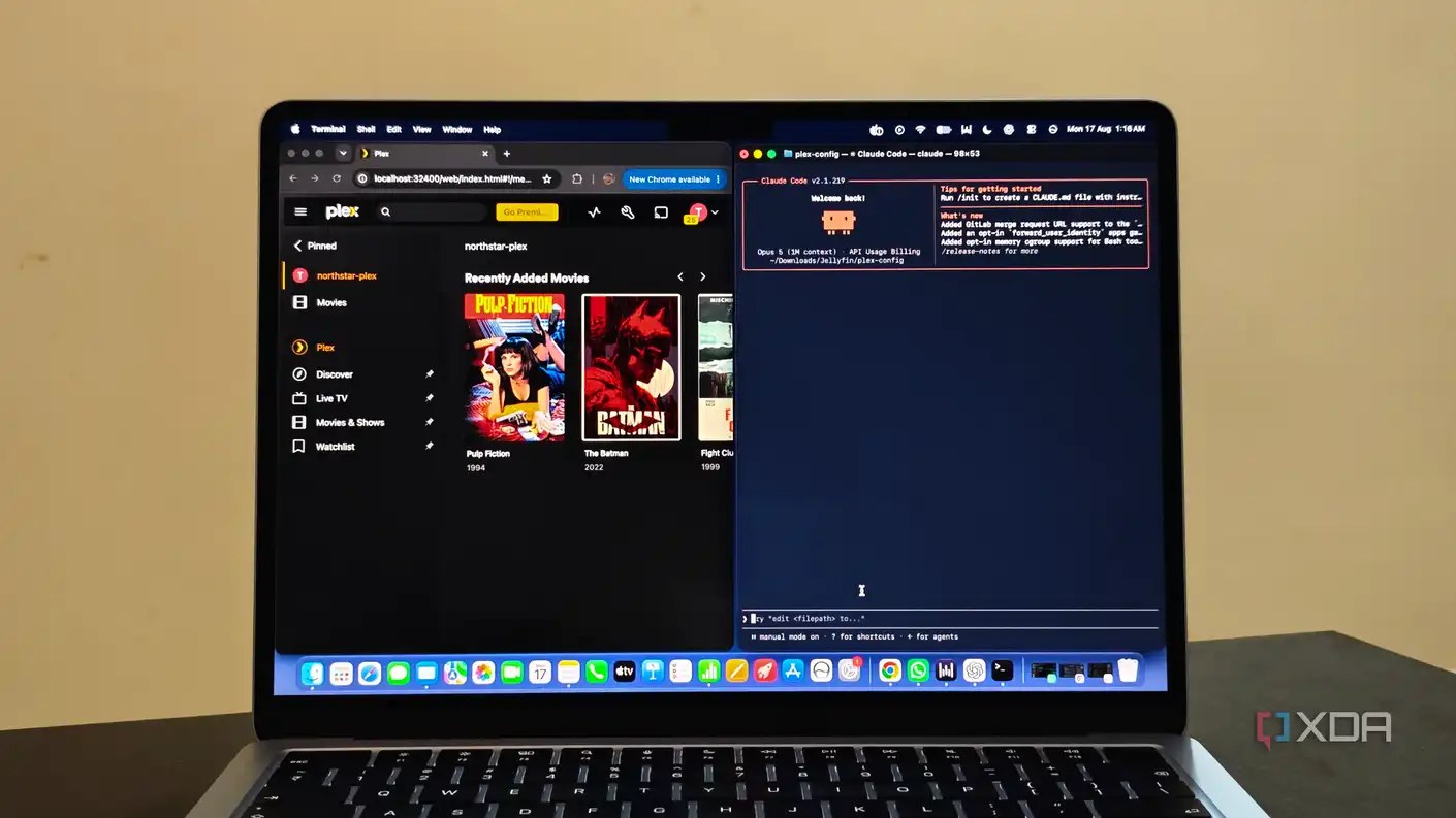Plex running alongside Claude Code
