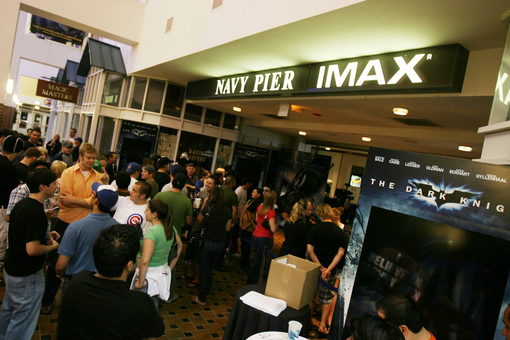 CHICAGO  - JULY 17:  Audience members attend the "The Dark Knight" Chicago midnight screening at the...