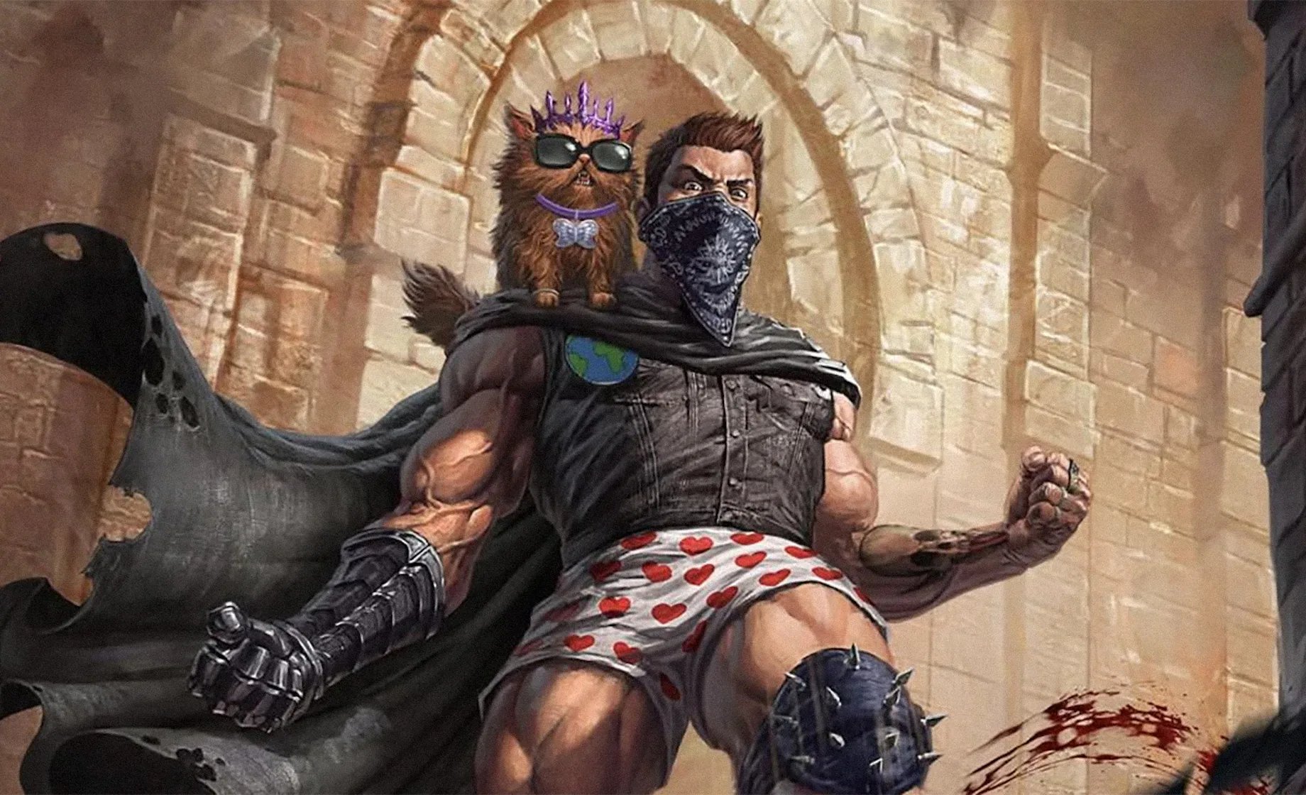 Carl in promotional art from Renegade's Dungeon Crawler Carl tabletop role-playing game