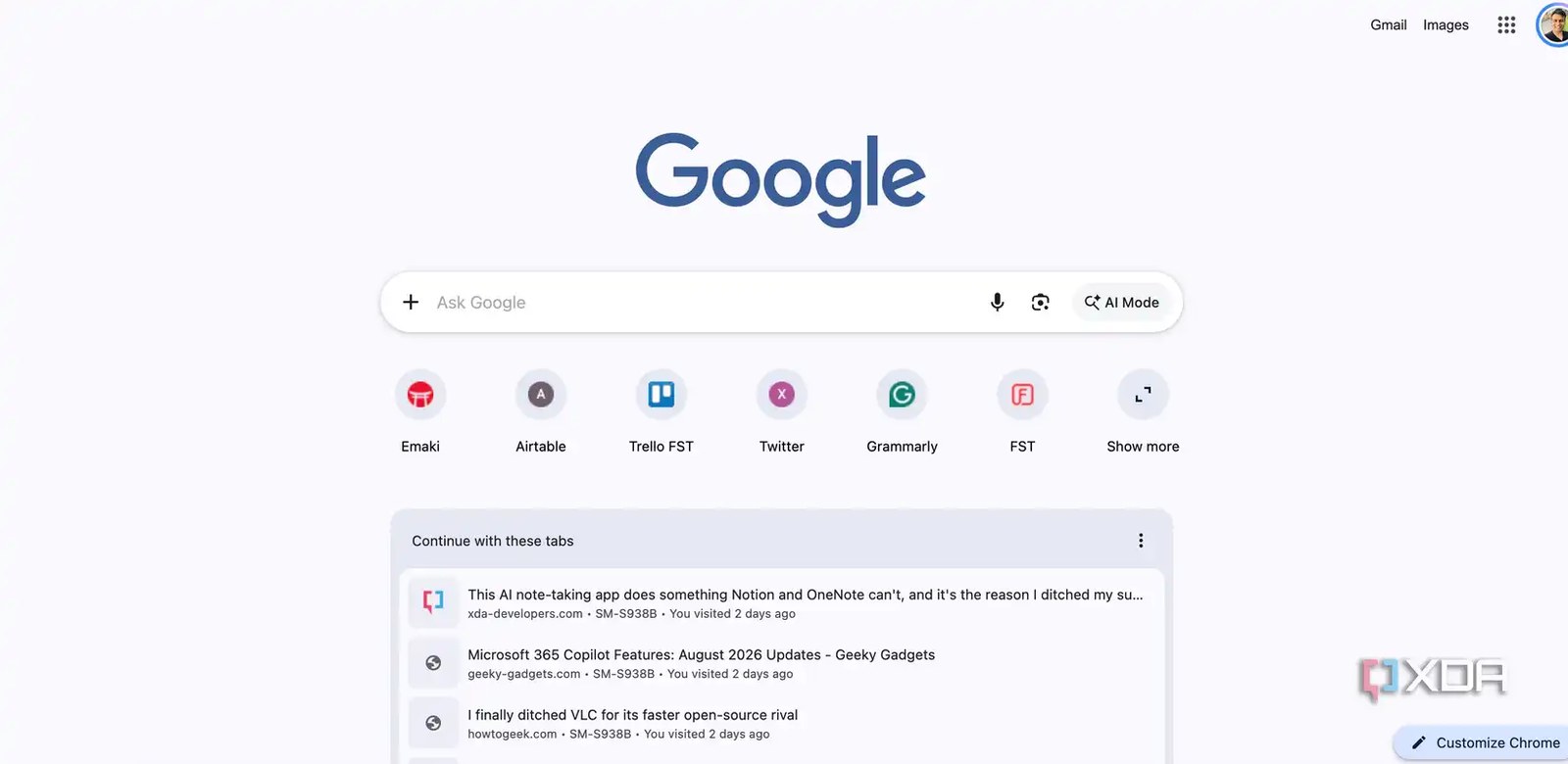 Chrome home