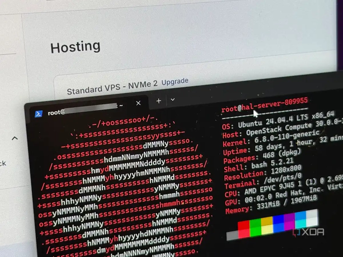 A CLI showing neofetch ran on an Ubuntu VPS