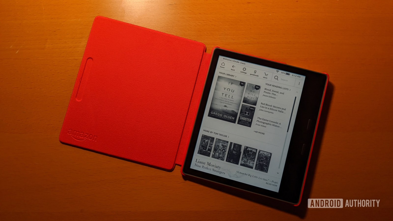 Amazon Kindle Oasis on a table