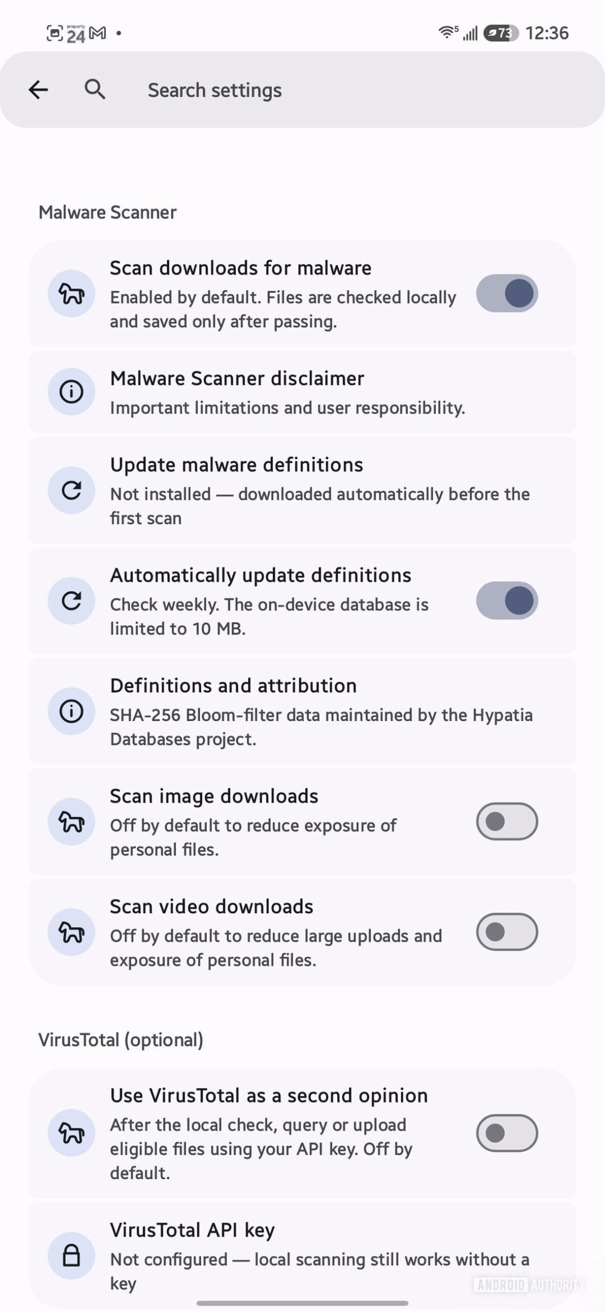 solipsism browser general settings malware scanner 1