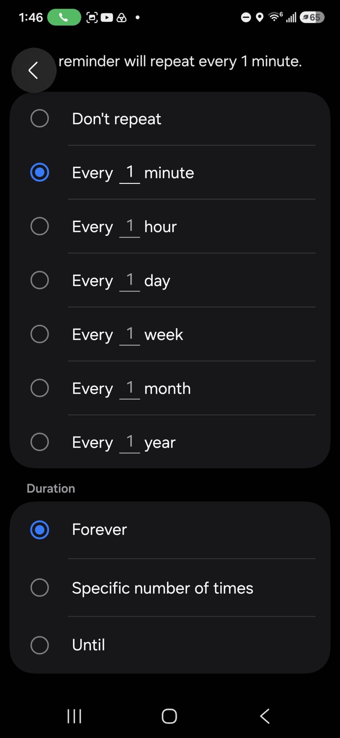 Reminder next 1