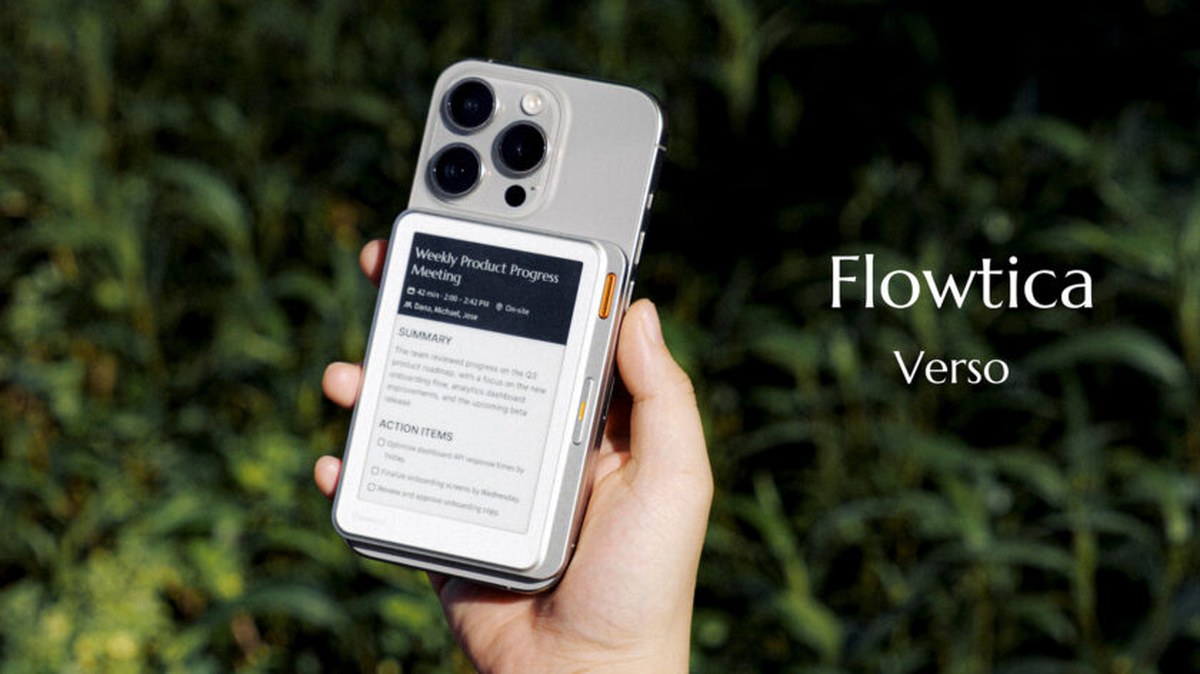 Flowtica Verso: Telefonunuza takılan, yapay zeka destekli not alma deneyimi sunan elektronik kağıt ekranlı cihaz
