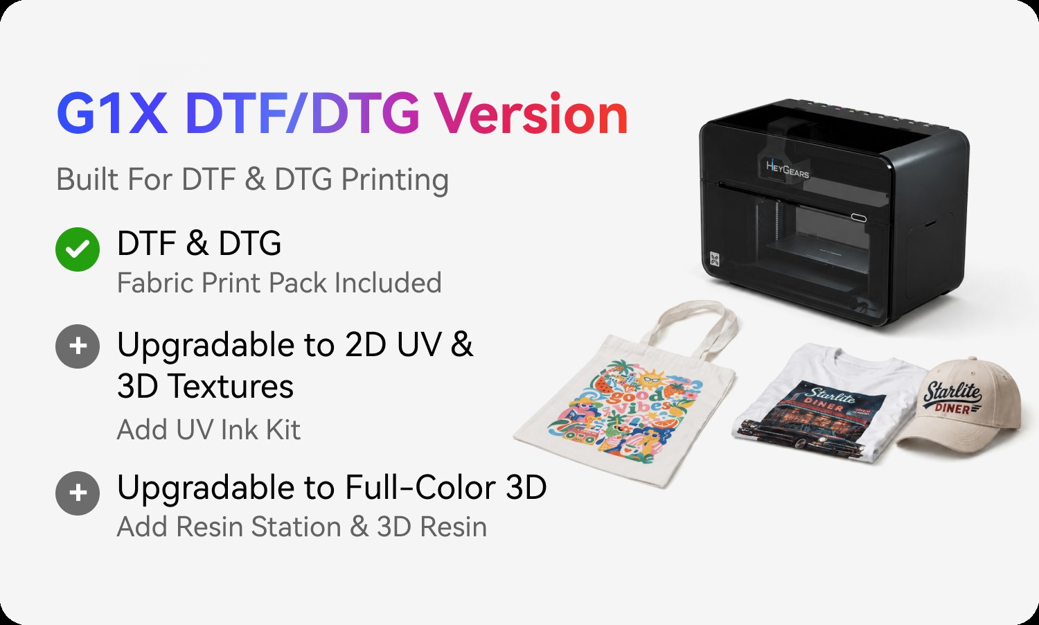 HeyGears G1X 2DTF:DTG Version