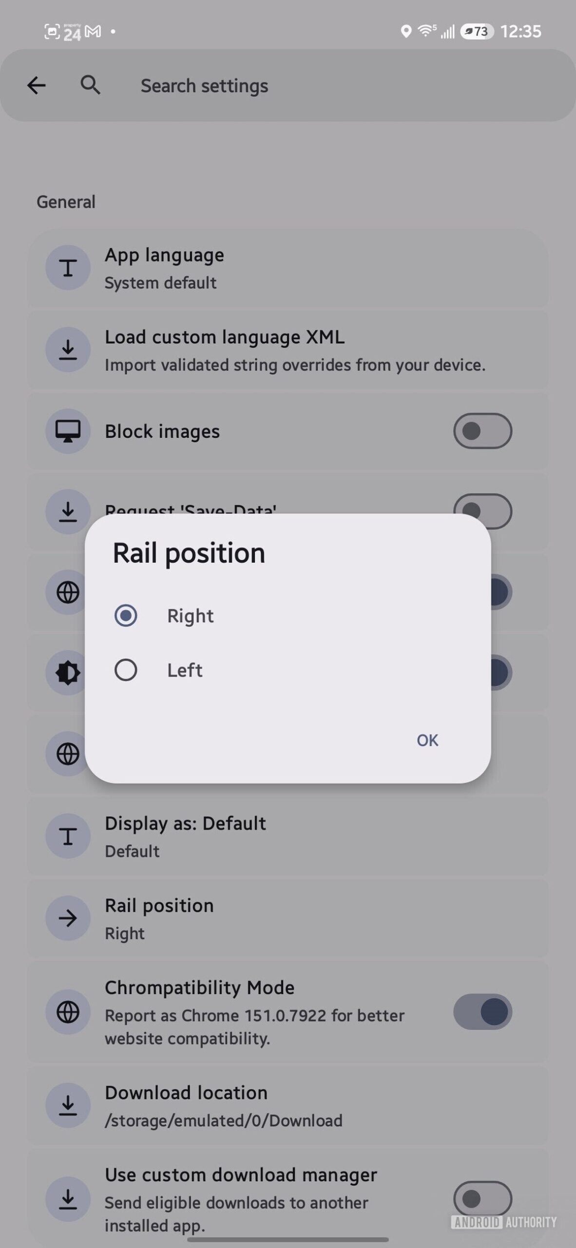 solipsism browser side rail settings 2