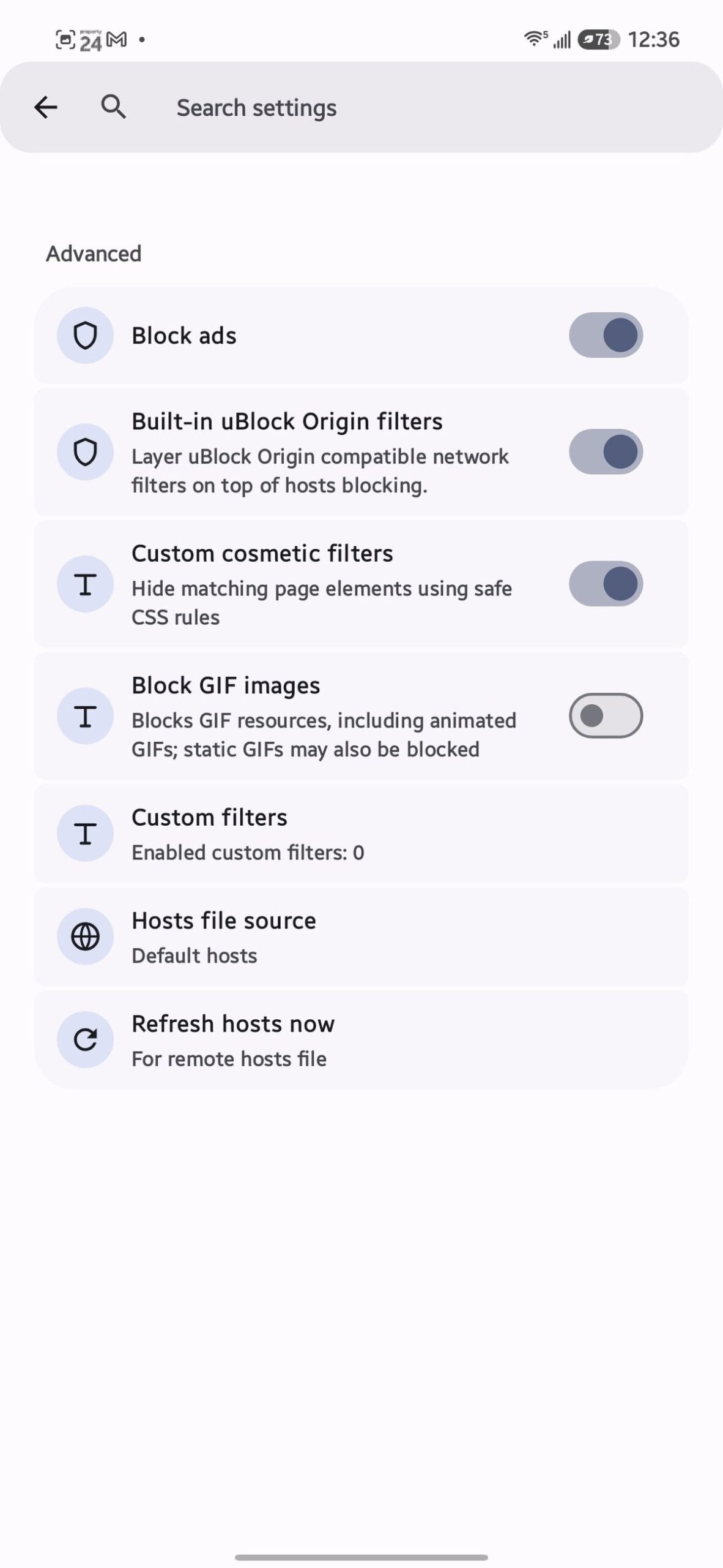 solipsism browser general settings adblocker 1