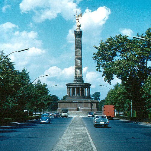 Berlin – Siegessäule. August 1963. Spacious and organized city planning in Germany was official government policy dating back to Nazi rule.[11]