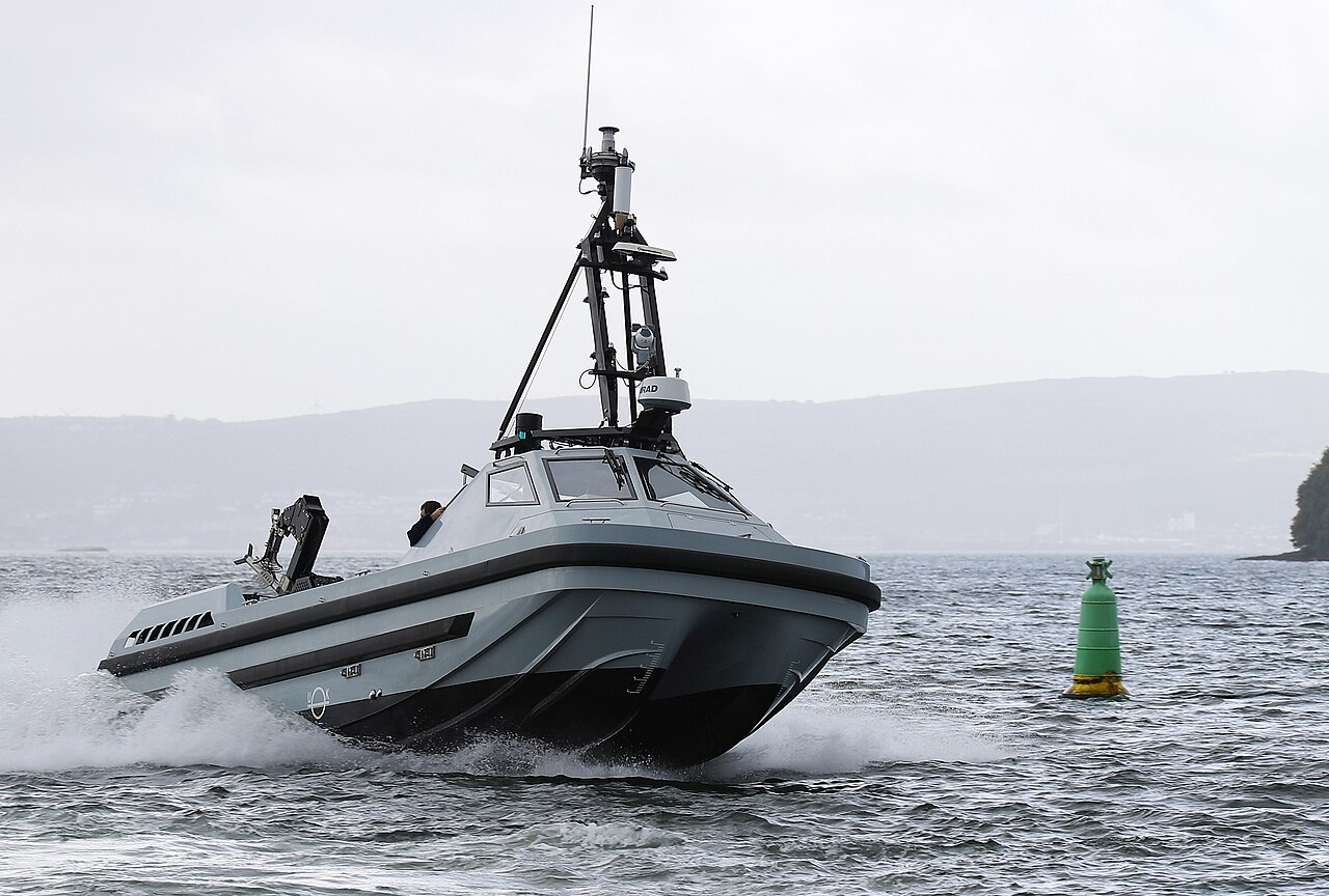 British RNMB Harrier, an autonomous USV of the Atlas Elektronik ARCIMS mine warfare system (2020)
