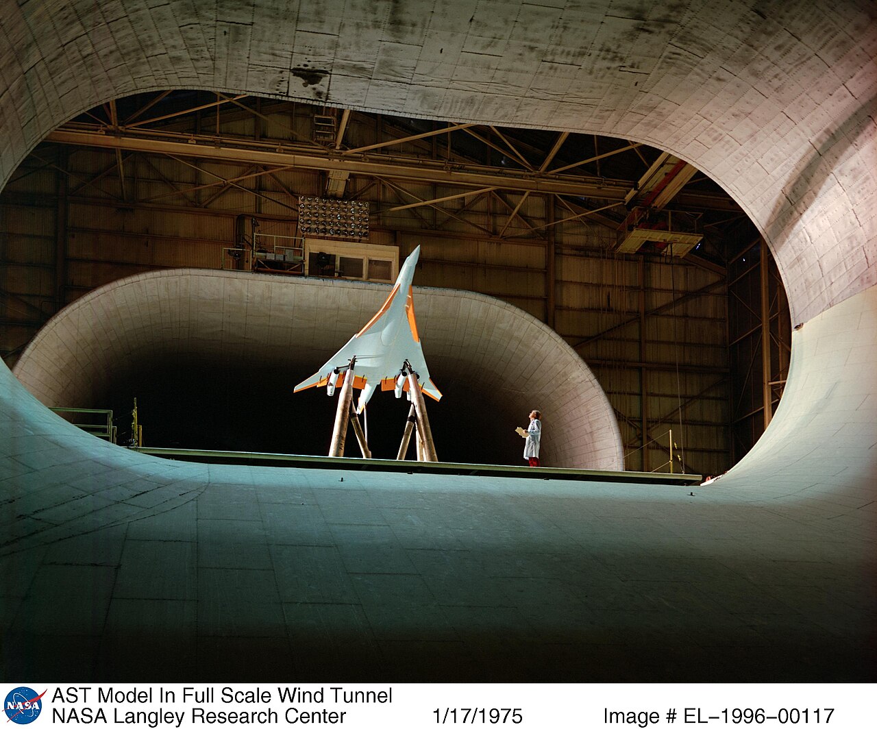Advanced Supersonic Transport (AST) model in wind tunnel