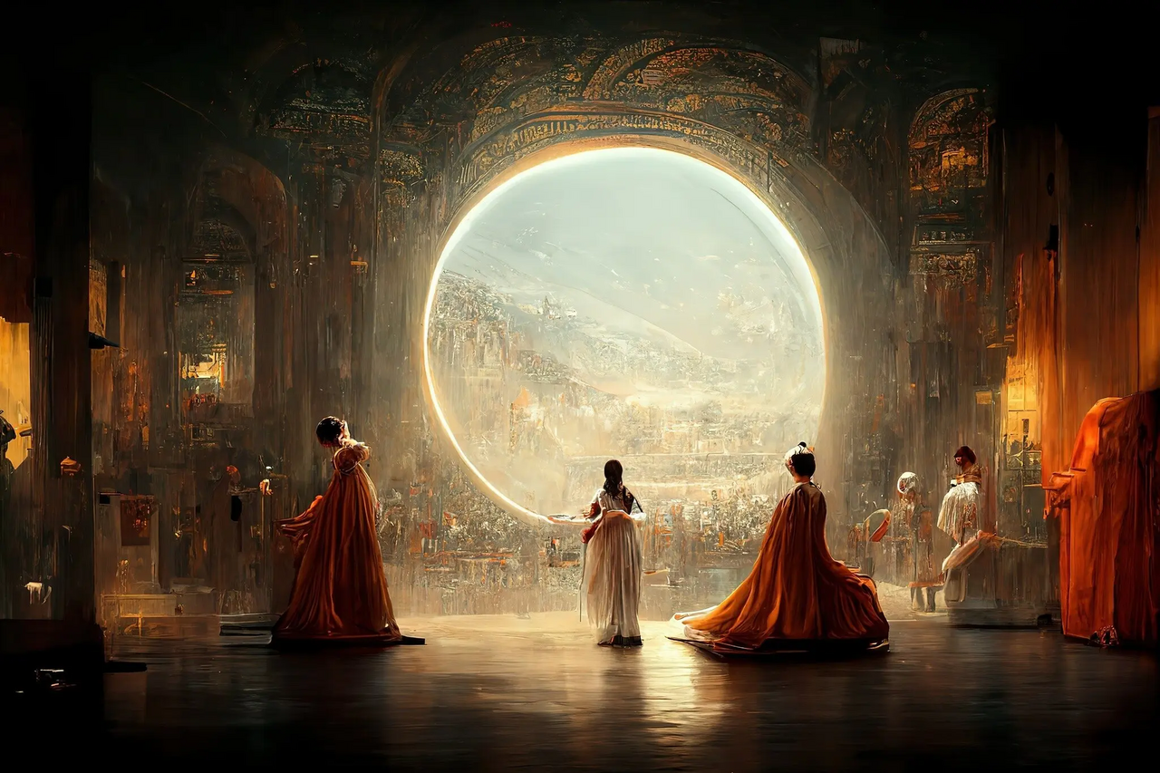 Théâtre D'opéra Spatial (Space Opera Theater, 2022), an image made with Midjourney that won its creator, Jason M. Allen, an award at the Colorado State Fair's fine art competition