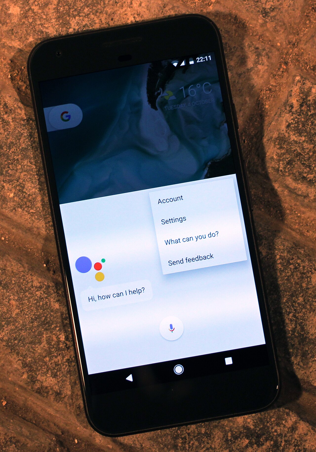 Google Assistant running on a Pixel XL smartphone
