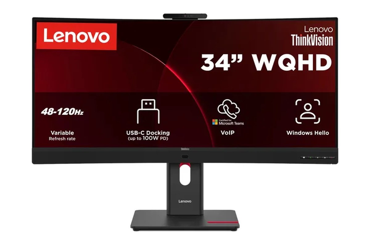 Lenovo launching new ultra-wide monitor globally with 100 W USB-C charging and Ethernet