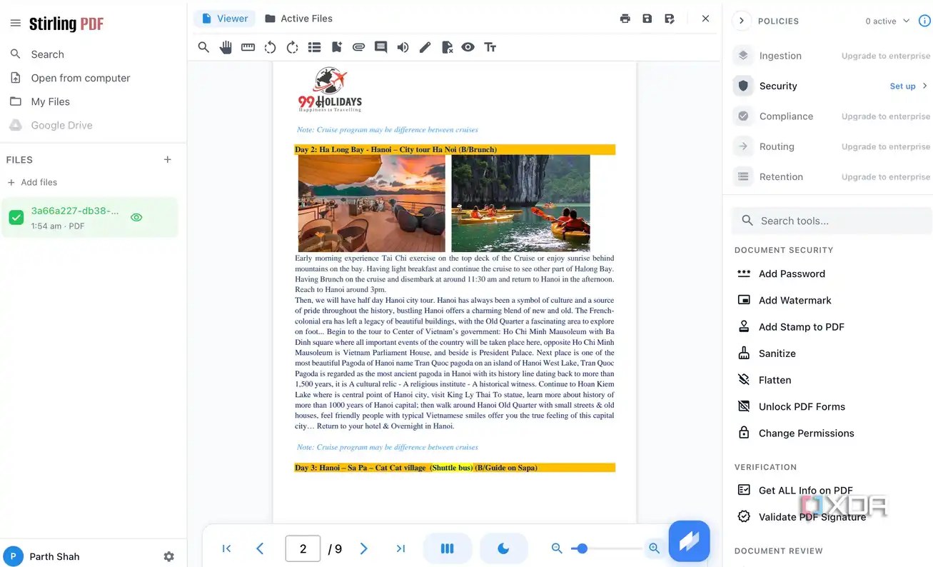 Stirling PDF home