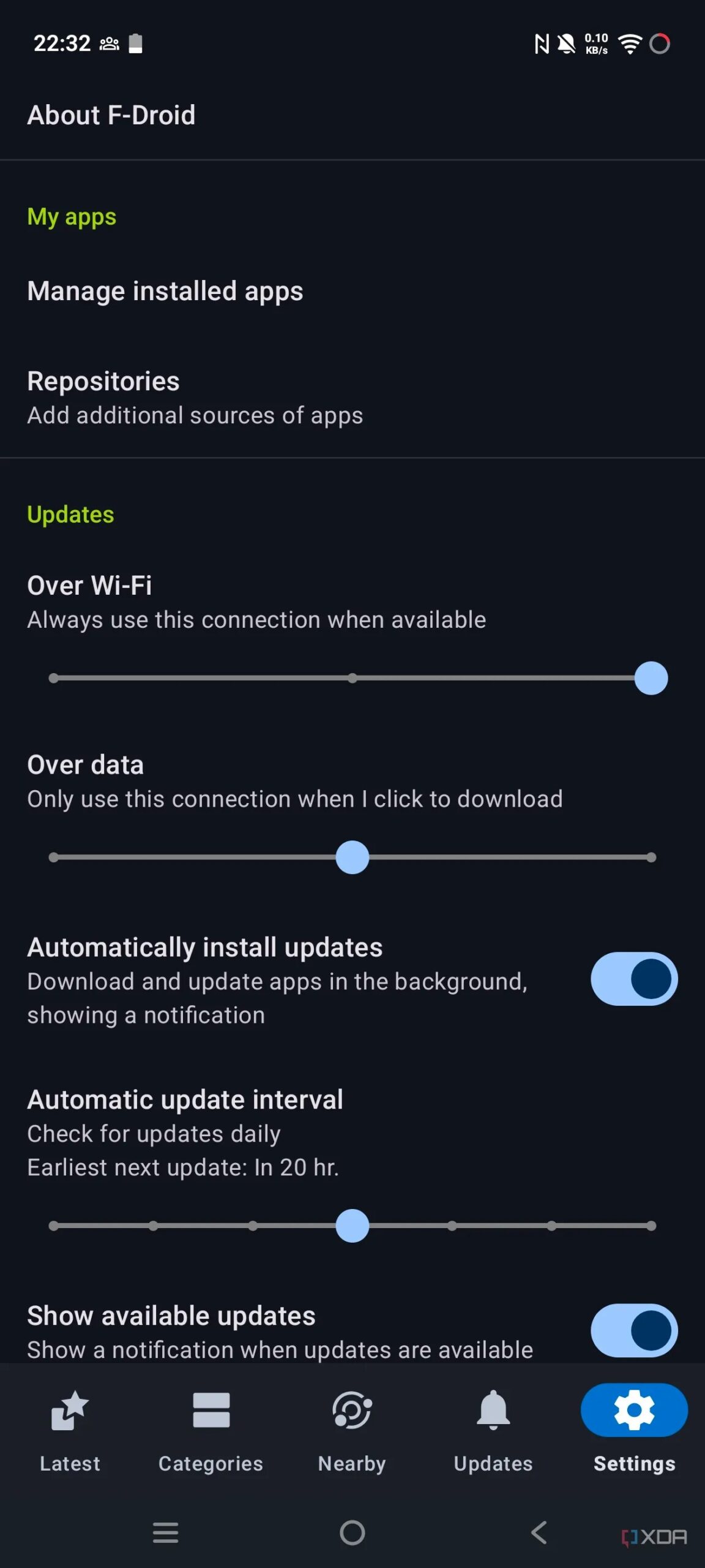 F-Droid Ayarları