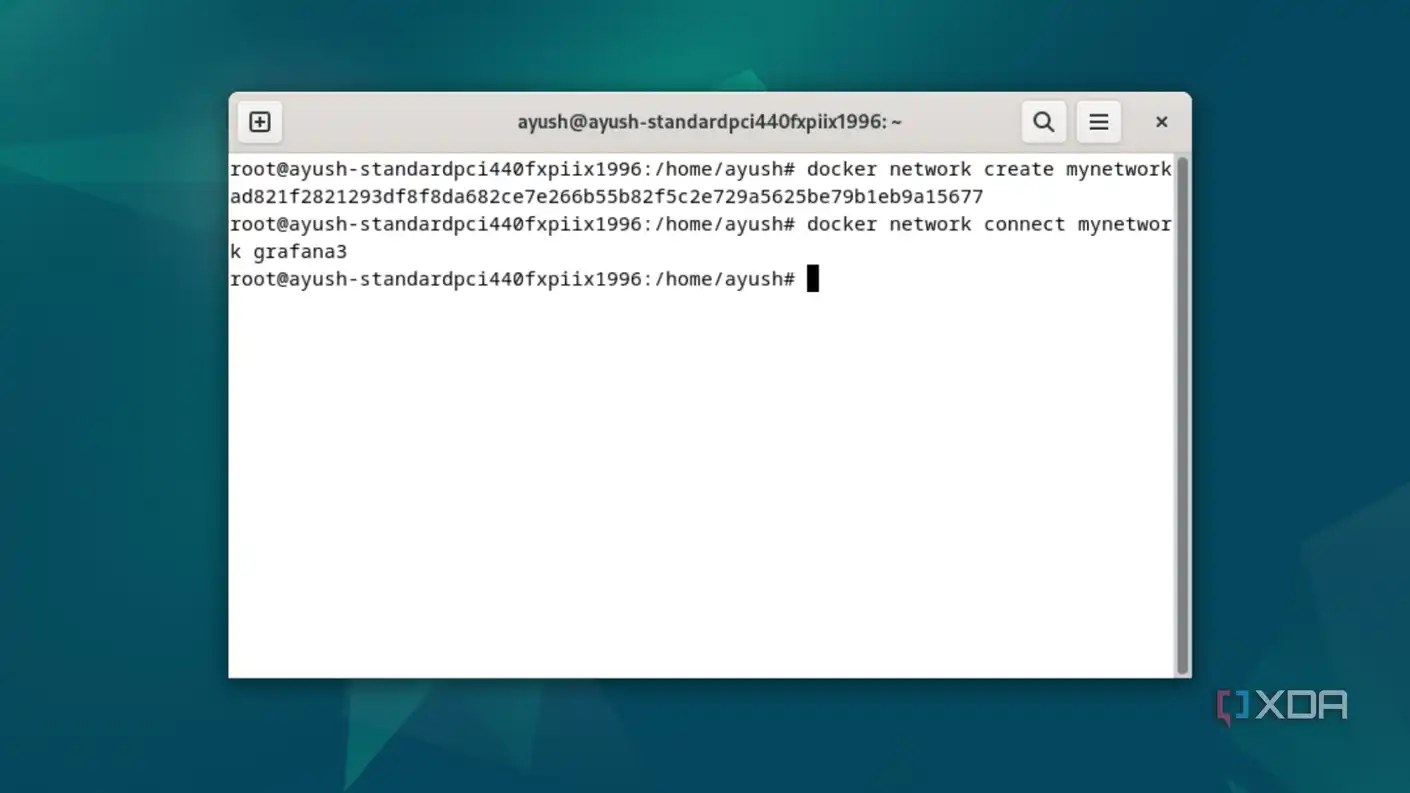 Running the docker network connect command in Debian