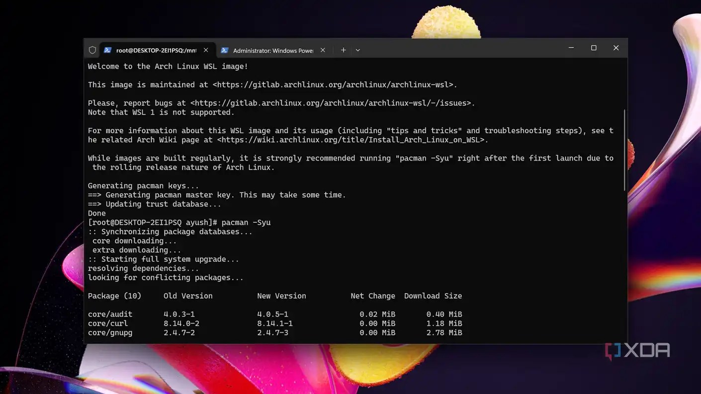 Running Arch in WSL
